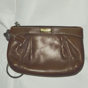Vintange Coach Leather Brown Wristlet